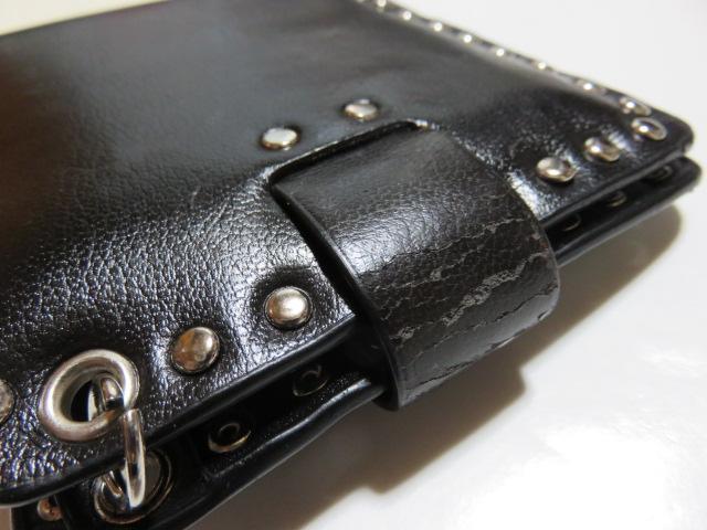 《New》クロス型押し(B)&クロス@★本革・スタッズ*ウォレット財布/ブラック<箱付> < 男性ファッション  《New》クロス型押し(B)&クロス@★本革・スタッズ*ウォレット財布/ブラック<箱付> < 男性ファッションの