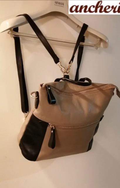 新品未使用3way レザーショルダーバッグハンドバッグリュック トートバッグベージュブラック本革オールレザーコーチ好きな方も是非 < 女性ファッション  新品未使用3way レザーショルダーバッグハンドバッグリュック トートバッグベージュブラック本革オールレザーコーチ好きな方も是非 < 女性ファッションの