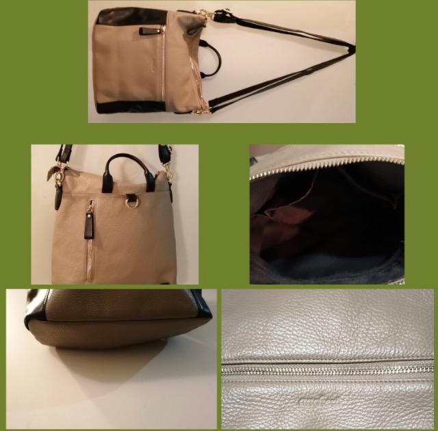 新品未使用3way レザーショルダーバッグハンドバッグリュック トートバッグベージュブラック本革オールレザーコーチ好きな方も是非 < 女性ファッション  新品未使用3way レザーショルダーバッグハンドバッグリュック トートバッグベージュブラック本革オールレザーコーチ好きな方も是非 < 女性ファッションの