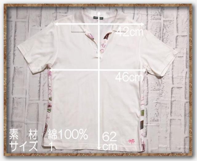 グリーンクラブ 刺繍入りカットポロシャツ 白 < 女性ファッション  グリーンクラブ 刺繍入りカットポロシャツ 白 < 女性ファッションの