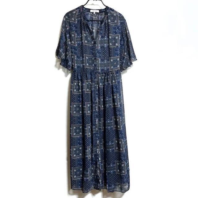 【美品】シフォンガウンワンピース/GLOBAL WORK/ネイビー/M < 女性ファッション  【美品】シフォンガウンワンピース/GLOBAL WORK/ネイビー/M < 女性ファッションの