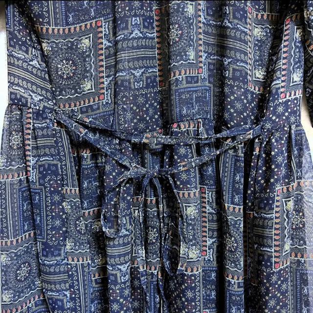 【美品】シフォンガウンワンピース/GLOBAL WORK/ネイビー/M < 女性ファッション  【美品】シフォンガウンワンピース/GLOBAL WORK/ネイビー/M < 女性ファッションの