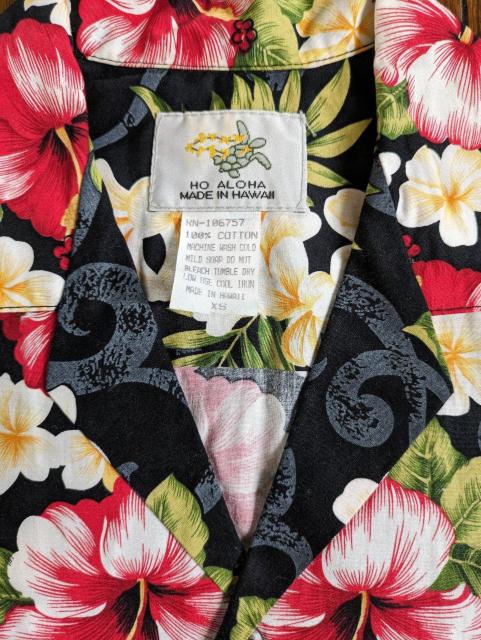 HO ALOHA ハワイアンシャツ アロハシャツ Made in Hawaii USA  花柄 < 男性ファッション  HO ALOHA ハワイアンシャツ アロハシャツ Made in Hawaii USA  花柄 < 男性ファッションの