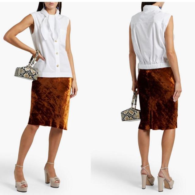 新品クロエChloeリボンタイ付ノースリーブシャツブラウス < ブランド 新品クロエChloeリボンタイ付ノースリーブシャツブラウス < ブランドの