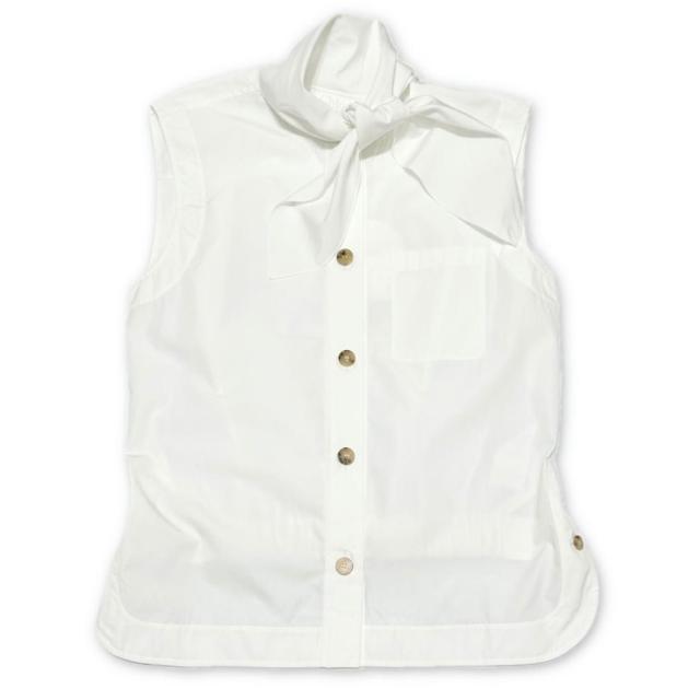 新品クロエChloeリボンタイ付ノースリーブシャツブラウス < ブランド 新品クロエChloeリボンタイ付ノースリーブシャツブラウス < ブランドの