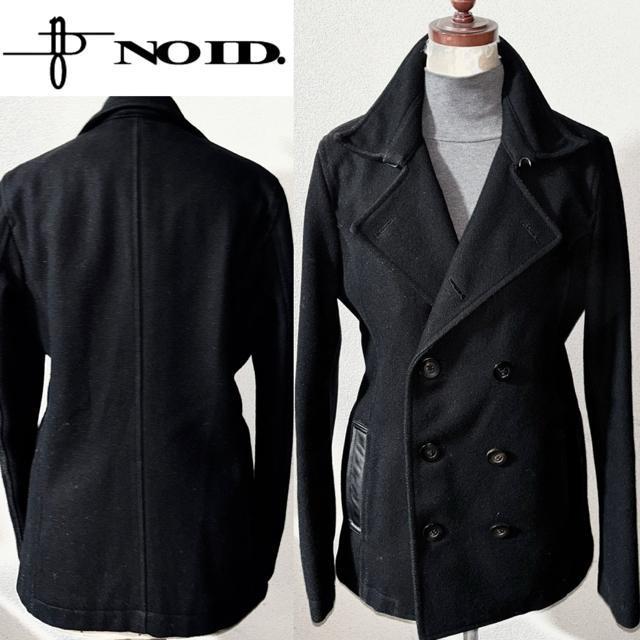 NO ID. ノーアイディー 定価4万円程 革 レザー 付き 起毛 ウール ピーコート ジャケット 2 ライダース ドメス ロック < ブランド NO ID. ノーアイディー 定価4万円程 革 レザー 付き 起毛 ウール ピーコート ジャケット 2 ライダース ドメス ロック < ブランドの
