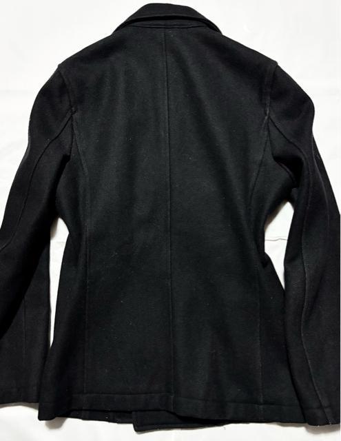 NO ID. ノーアイディー 定価4万円程 革 レザー 付き 起毛 ウール ピーコート ジャケット 2 ライダース ドメス ロック < ブランド NO ID. ノーアイディー 定価4万円程 革 レザー 付き 起毛 ウール ピーコート ジャケット 2 ライダース ドメス ロック < ブランドの