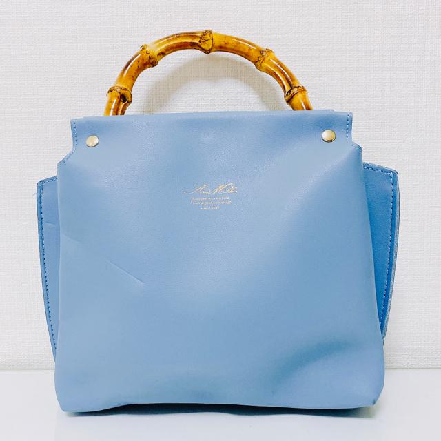 バンブーワンハンドルハンドバッグ3wayストームブルーくすみ青 < 女性ファッション バンブーワンハンドルハンドバッグ3wayストームブルーくすみ青 < 女性ファッションの