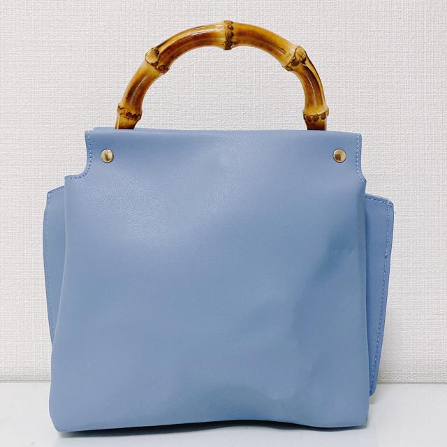 バンブーワンハンドルハンドバッグ3wayストームブルーくすみ青 < 女性ファッション バンブーワンハンドルハンドバッグ3wayストームブルーくすみ青 < 女性ファッションの