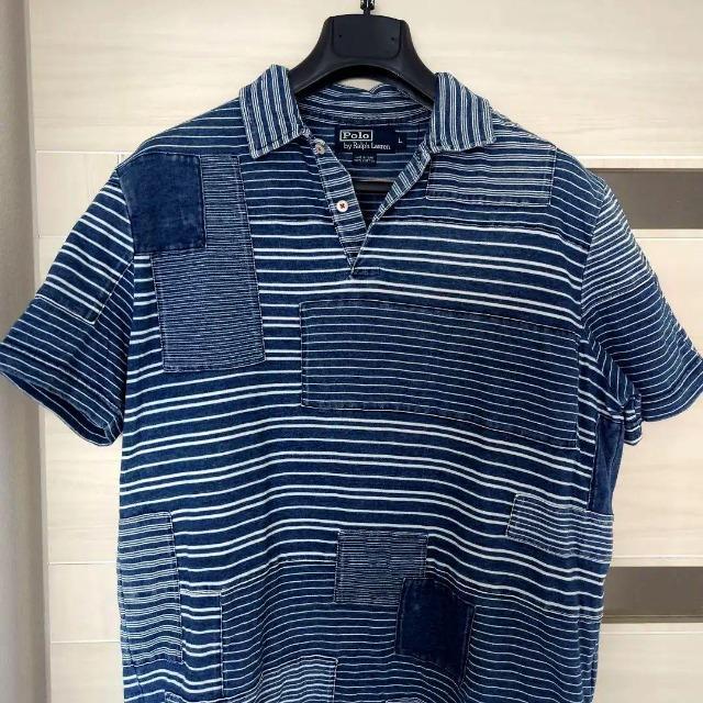 RALPH LAUREN/ラルフローレン/ポロシャツ/パッチワーク/インディゴ/サイズL/オールドタグ/ヴィンテージ/レア稀少 < ブランド  RALPH LAUREN/ラルフローレン/ポロシャツ/パッチワーク/インディゴ/サイズL/オールドタグ/ヴィンテージ/レア稀少 < ブランドの