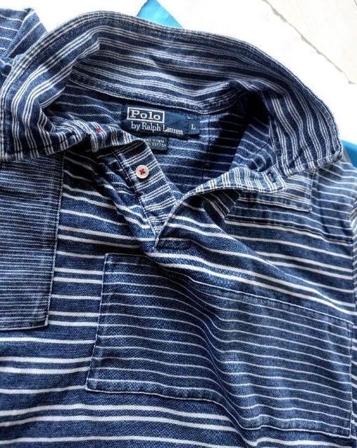 RALPH LAUREN/ラルフローレン/ポロシャツ/パッチワーク/インディゴ/サイズL/オールドタグ/ヴィンテージ/レア稀少 < ブランド  RALPH LAUREN/ラルフローレン/ポロシャツ/パッチワーク/インディゴ/サイズL/オールドタグ/ヴィンテージ/レア稀少 < ブランドの