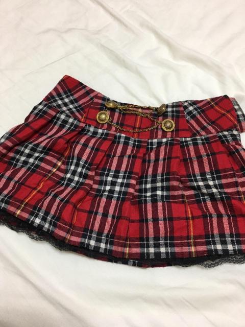 ミニプリーツスカート・チェック柄のスカート赤☆愛用品 < 女性ファッション  ミニプリーツスカート・チェック柄のスカート赤☆愛用品  < 女性ファッションの