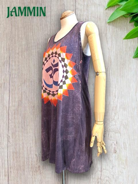 オームタンクトップ ヨガ アジアン ヒッピー 瞑想 エスニック チュニック丈 < 女性ファッション  オームタンクトップ ヨガ アジアン ヒッピー 瞑想 エスニック チュニック丈 < 女性ファッションの