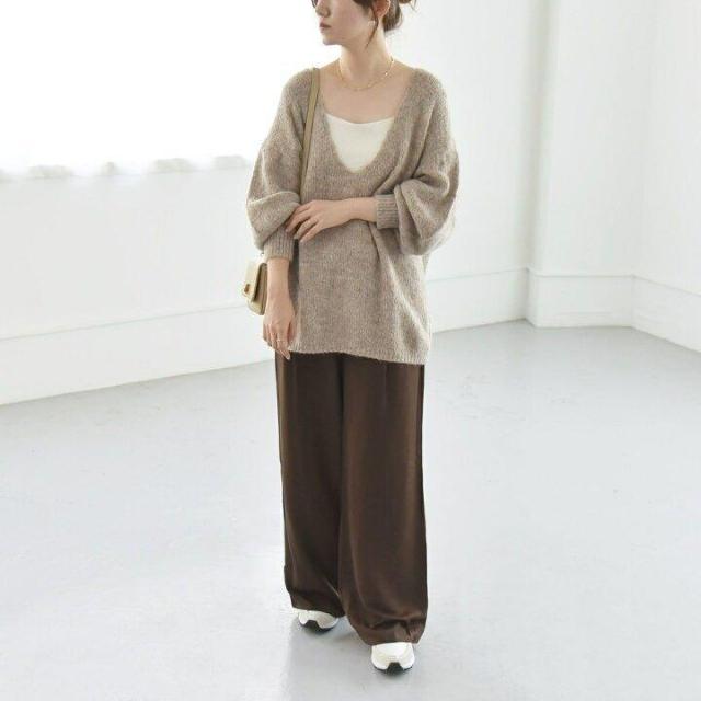 Rafnsfニット★ふわふわベージュブラウンのゆったりニット < 女性ファッション Rafnsfニット★ふわふわベージュブラウンのゆったりニット < 女性ファッションの