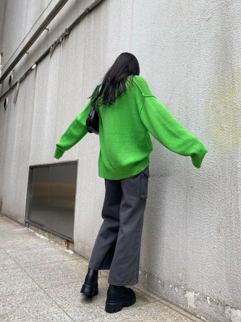 EMODAカーデ★華やかグリーンのオーバーサイズカーデ/タグ付き新品♪ < ブランド EMODAカーデ★華やかグリーンのオーバーサイズカーデ/タグ付き新品♪ < ブランドの