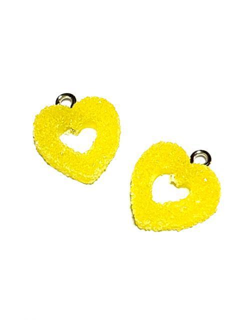 1062 レモン色 ハート型のグミ 2個 スイーツチャーム アクセサリーパーツ お菓子 おやつ 食べ物 キャンディ < ペット/手芸/園芸 1062 レモン色 ハート型のグミ 2個 スイーツチャーム アクセサリーパーツ お菓子 おやつ 食べ物 キャンディ < ペット/手芸/園芸の