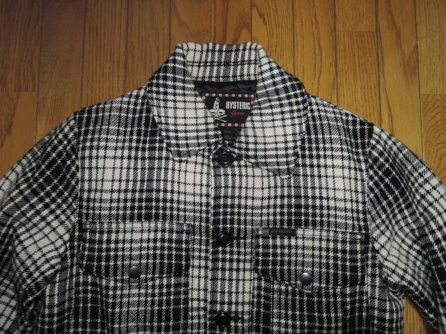 HYSTERIC GLAMOUR ヒステリックグラマー チェック柄 ウール混 ジャケット S 黒白系 ワークJKT キルティング < ブランド  HYSTERIC GLAMOUR ヒステリックグラマー チェック柄 ウール混 ジャケット S 黒白系 ワークJKT キルティング < ブランドの