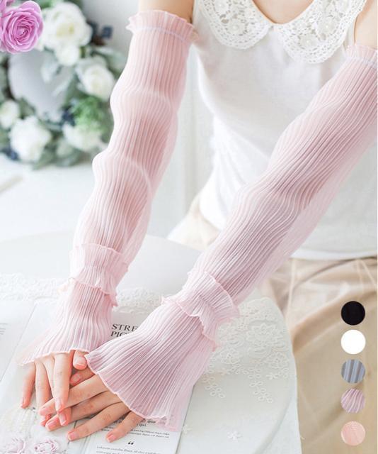 送料無料 新品 プリーツ フリルアームカバー 日焼け防止 < 女性ファッション  送料無料 新品 プリーツ フリルアームカバー 日焼け防止  < 女性ファッションの