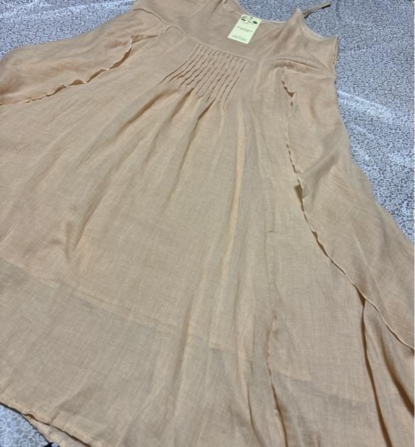 キャミーワンピース ロング フレア ベージュ系 大きいサイズ < 女性ファッション  キャミーワンピース ロング フレア ベージュ系 大きいサイズ < 女性ファッションの