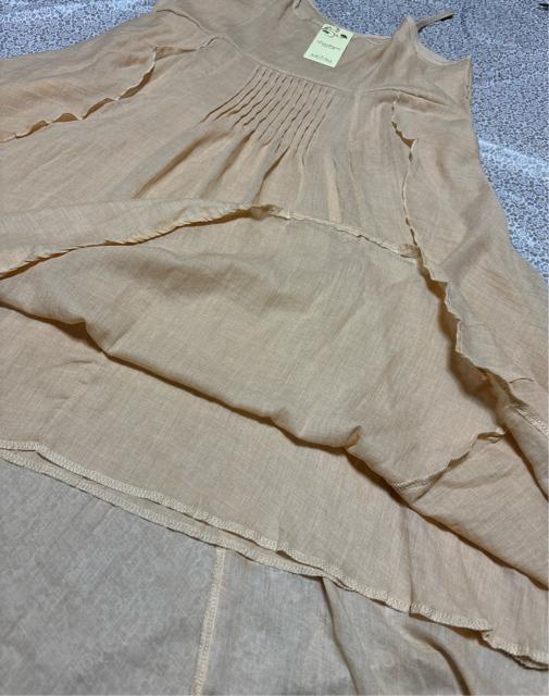 キャミーワンピース ロング フレア ベージュ系 大きいサイズ < 女性ファッション  キャミーワンピース ロング フレア ベージュ系 大きいサイズ < 女性ファッションの