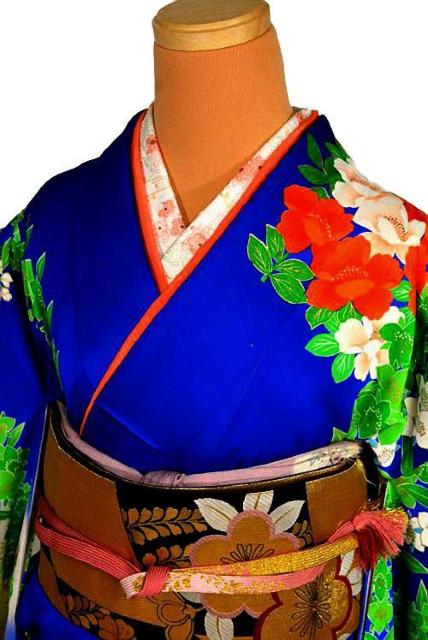 振袖 長襦袢セット 最高級 美品 暈し染め 金彩 金箔 金駒シシュウ 観世水 花柄 身丈156.5cm 裄丈63cm T3619 < 女性ファッション  振袖 長襦袢セット 最高級 美品 暈し染め 金彩 金箔 金駒シシュウ 観世水 花柄 身丈156.5cm 裄丈63cm T3619 < 女性ファッションの