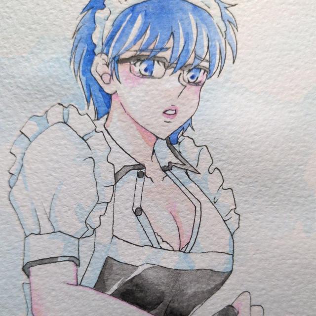 自作イラスト・送料込・河原崎家の一族・倉田亜栗栖・メイドさん・たくし上げ・ハガキサイズ < アニメ/コミック/キャラクター 自作イラスト・送料込・河原崎家の一族・倉田亜栗栖・メイドさん・たくし上げ・ハガキサイズ < アニメ/コミック/キャラクターの