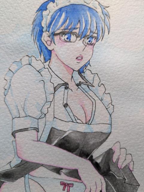 自作イラスト・送料込・河原崎家の一族・倉田亜栗栖・メイドさん・たくし上げ・ハガキサイズ < アニメ/コミック/キャラクター 自作イラスト・送料込・河原崎家の一族・倉田亜栗栖・メイドさん・たくし上げ・ハガキサイズ < アニメ/コミック/キャラクターの