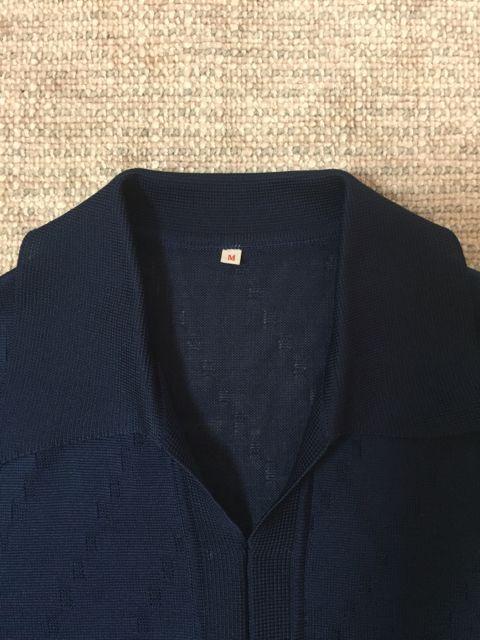 418.新品☆織柄サマーニット半袖カットソー☆ネイビー☆サイズM < 女性ファッション  418.新品☆織柄サマーニット半袖カットソー☆ネイビー☆サイズM < 女性ファッションの