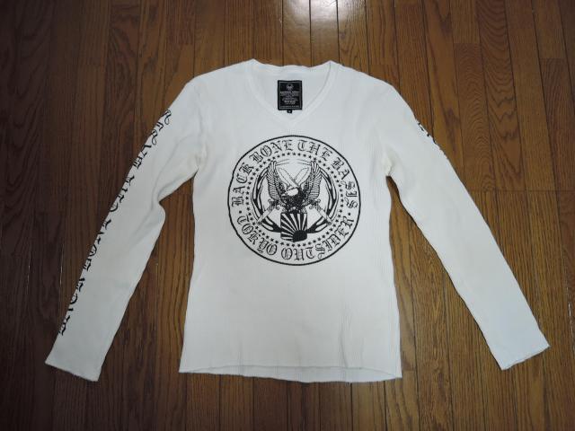 BACKBONE バックボーン V字 ロンTシャツ S 白 サークルロゴ LOGO ワッフル カットソー < ブランド  BACKBONE バックボーン V字 ロンTシャツ S 白 サークルロゴ LOGO ワッフル カットソー  < ブランドの