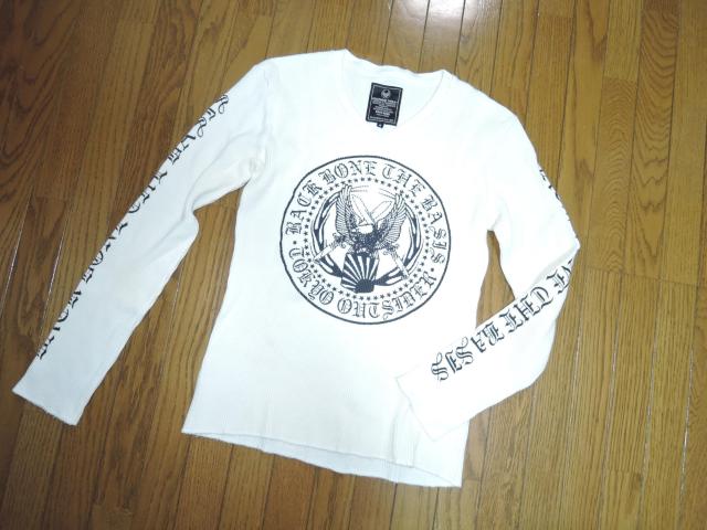 BACKBONE バックボーン V字 ロンTシャツ S 白 サークルロゴ LOGO ワッフル カットソー < ブランド  BACKBONE バックボーン V字 ロンTシャツ S 白 サークルロゴ LOGO ワッフル カットソー < ブランドの
