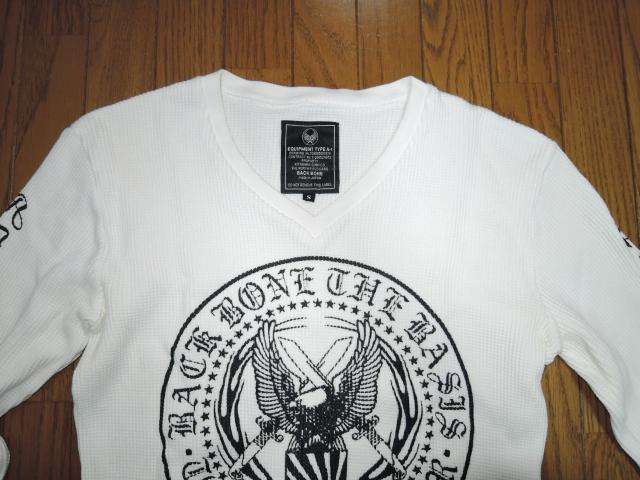 BACKBONE バックボーン V字 ロンTシャツ S 白 サークルロゴ LOGO ワッフル カットソー < ブランド  BACKBONE バックボーン V字 ロンTシャツ S 白 サークルロゴ LOGO ワッフル カットソー < ブランドの
