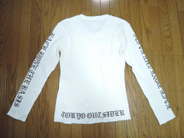 BACKBONE バックボーン V字 ロンTシャツ S 白 サークルロゴ LOGO ワッフル カットソー < ブランド  BACKBONE バックボーン V字 ロンTシャツ S 白 サークルロゴ LOGO ワッフル カットソー < ブランドの