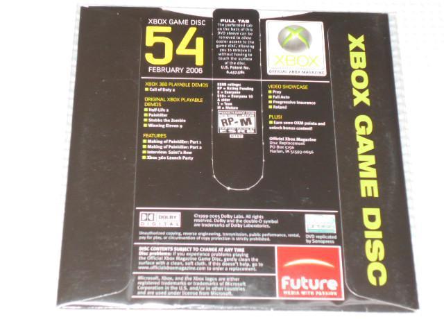 xbox★xbox OFFICIAL XBOX MAGAZINE 2006 DISC 54 < ゲーム本体/ソフト  xbox★xbox OFFICIAL XBOX MAGAZINE 2006 DISC 54 < ゲーム本体/ソフトの
