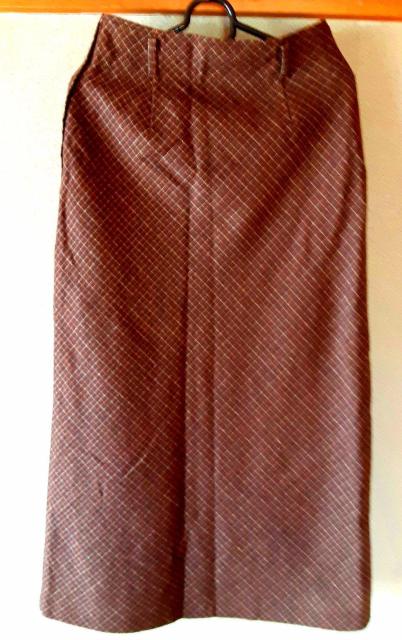 スカート ロングスカート タイトスカート 日本製 M 裏地付き 秋 冬 ブラウン 茶色 チェック レディース 洋服 服 < 女性ファッション  スカート ロングスカート タイトスカート 日本製 M 裏地付き 秋 冬 ブラウン 茶色 チェック レディース 洋服 服 < 女性ファッションの