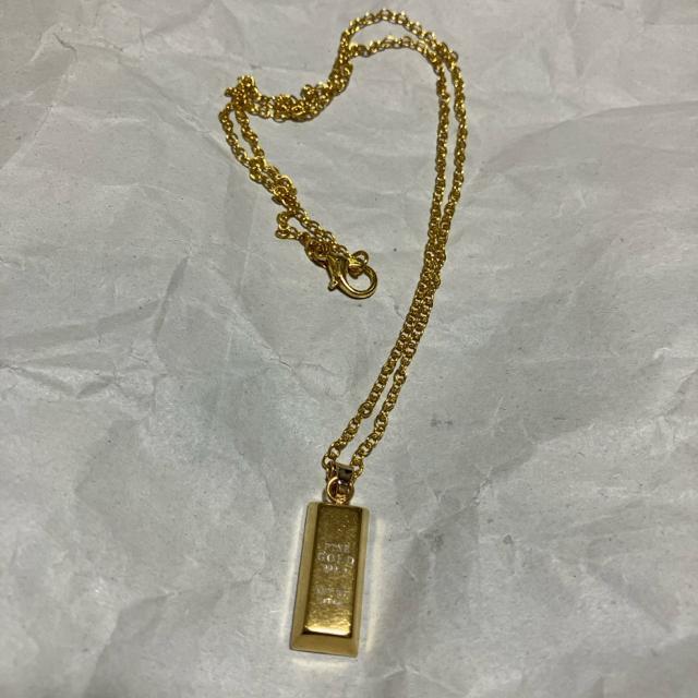 【ノーブランド扱い】 インゴットモチーフ / ゴールドメッキ ネックレス ペンダント < 男性アクセサリー/時計 【ノーブランド扱い】 インゴットモチーフ / ゴールドメッキ ネックレス ペンダント < 男性アクセサリー/時計の