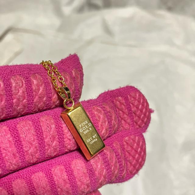 【ノーブランド扱い】 インゴットモチーフ / ゴールドメッキ ネックレス ペンダント < 男性アクセサリー/時計 【ノーブランド扱い】 インゴットモチーフ / ゴールドメッキ ネックレス ペンダント < 男性アクセサリー/時計の