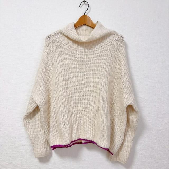 ◆DIESEL/ディーゼル◆シンプルニット★ホワイト×パープル♪冬コーデ < ブランド ◆DIESEL/ディーゼル◆シンプルニット★ホワイト×パープル♪冬コーデ < ブランドの