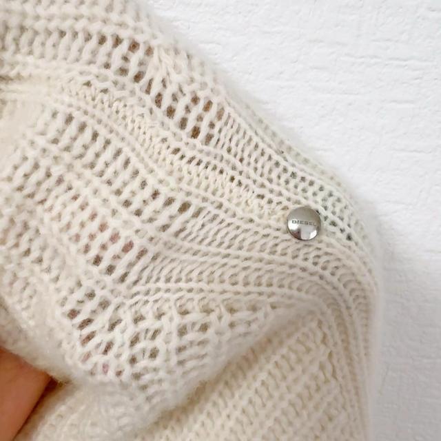 ◆DIESEL/ディーゼル◆シンプルニット★ホワイト×パープル♪冬コーデ < ブランド ◆DIESEL/ディーゼル◆シンプルニット★ホワイト×パープル♪冬コーデ < ブランドの