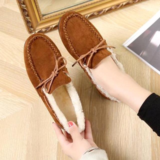 新品■モカシン 内側ボア スリッポン ローファー フラットシューズ 靴◆ブラウン◆23p < 女性ファッション  新品■モカシン 内側ボア スリッポン ローファー フラットシューズ 靴◆ブラウン◆23p < 女性ファッションの