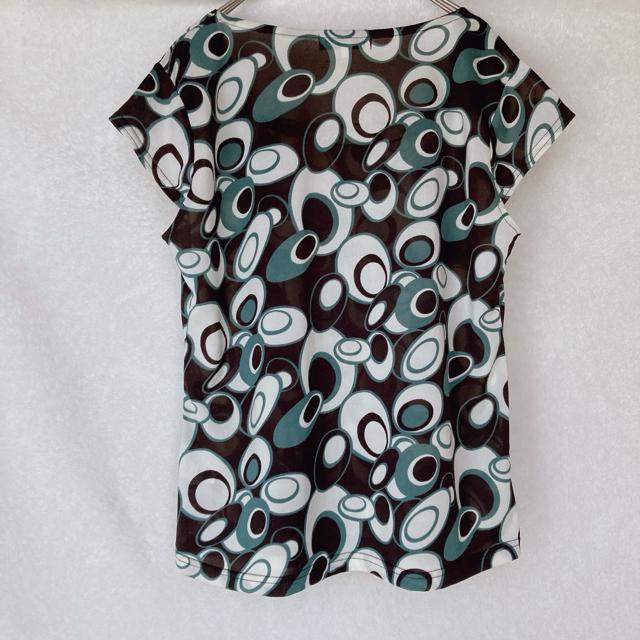 GRACIOUS キャップスリーブ 総柄 透け感 重ね着 トップス L N2m < 女性ファッション GRACIOUS キャップスリーブ 総柄 透け感 重ね着 トップス L N2m < 女性ファッションの