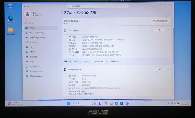 ASUS Corei7 ������16GB SSD512GB �O���t�B�b�N�{�[�h���� Web�J���� �u���[���C Windows11 �� PC�{��/���Ӌ@��� 