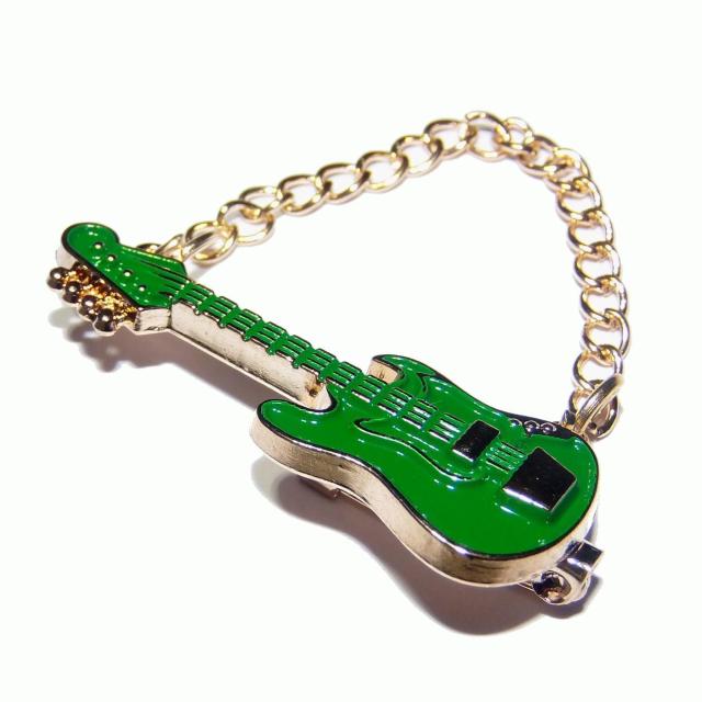 エレキギター ギター ベース エナメル バッジ ブローチ ピンバッジ 緑色 グリーン ストラップ < 男性アクセサリー/時計  エレキギター ギター ベース エナメル バッジ ブローチ ピンバッジ 緑色 グリーン ストラップ < 男性アクセサリー/時計の