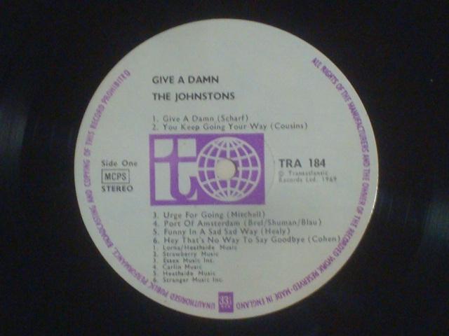 GIVE A DAMN / THE JOHNSTONS UK.orgLP < CD/DVD/ビデオ  GIVE A DAMN / THE JOHNSTONS UK.orgLP < CD/DVD/ビデオの