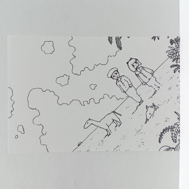 オリジナルイラスト 手描きイラスト 水平線 ハンドメイド インテリア 絵 モノクロ 白黒 原画 アナログ アート 自作 島 art < アニメ/コミック/キャラクター  オリジナルイラスト 手描きイラスト 水平線 ハンドメイド インテリア 絵 モノクロ 白黒 原画 アナログ アート 自作 島 art < アニメ/コミック/キャラクターの