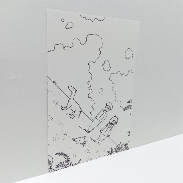 オリジナルイラスト 手描きイラスト 水平線 ハンドメイド インテリア 絵 モノクロ 白黒 原画 アナログ アート 自作 島 art < アニメ/コミック/キャラクター  オリジナルイラスト 手描きイラスト 水平線 ハンドメイド インテリア 絵 モノクロ 白黒 原画 アナログ アート 自作 島 art < アニメ/コミック/キャラクターの