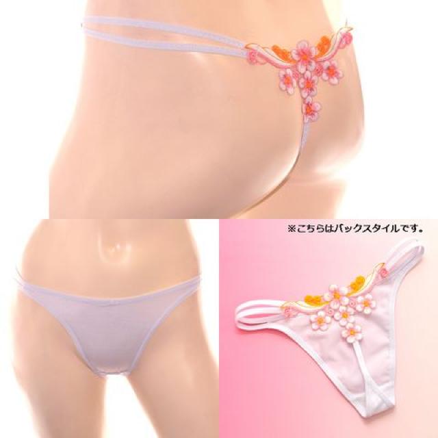 カラフルな可愛いフラワー付きタンガショーツ ホワイト < 女性ファッション  カラフルな可愛いフラワー付きタンガショーツ ホワイト  < 女性ファッションの