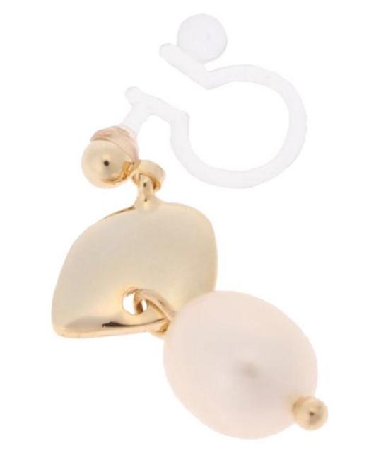 変形メタル&パールノンホールピアス●ピアス風イヤリング● < ブランド 変形メタル&パールノンホールピアス●ピアス風イヤリング● < ブランドの