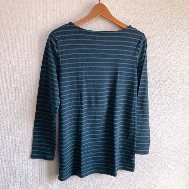 ◆定番!!ボーダーロンT◆ネイビー×グリーンL★レイヤードコーデ*秋コーデ♪ < 女性ファッション  ◆定番!!ボーダーロンT◆ネイビー×グリーンL★レイヤードコーデ*秋コーデ♪ < 女性ファッションの