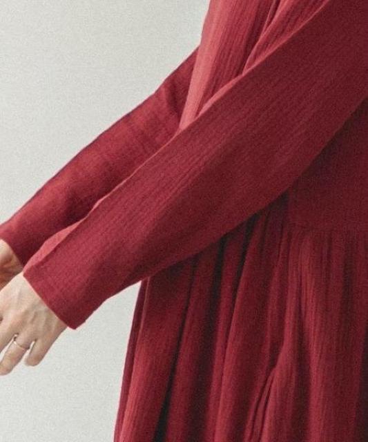 MANON ダブルガーゼ 長袖リラックスワンピースコットン 新品タグ付き < 女性ファッション MANON ダブルガーゼ 長袖リラックスワンピースコットン 新品タグ付き < 女性ファッションの