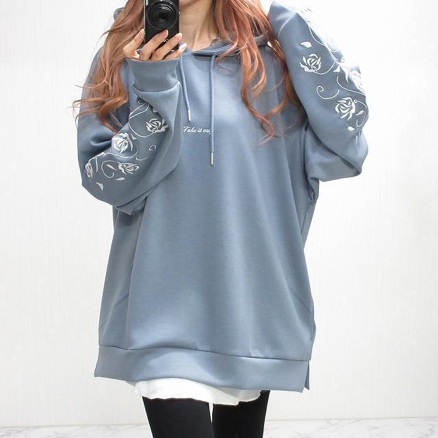 NEW最新bl/M/ローズ薔薇柄トライバル袖刺繍パーカー < 男性ファッション  NEW最新bl/M/ローズ薔薇柄トライバル袖刺繍パーカー  < 男性ファッションの